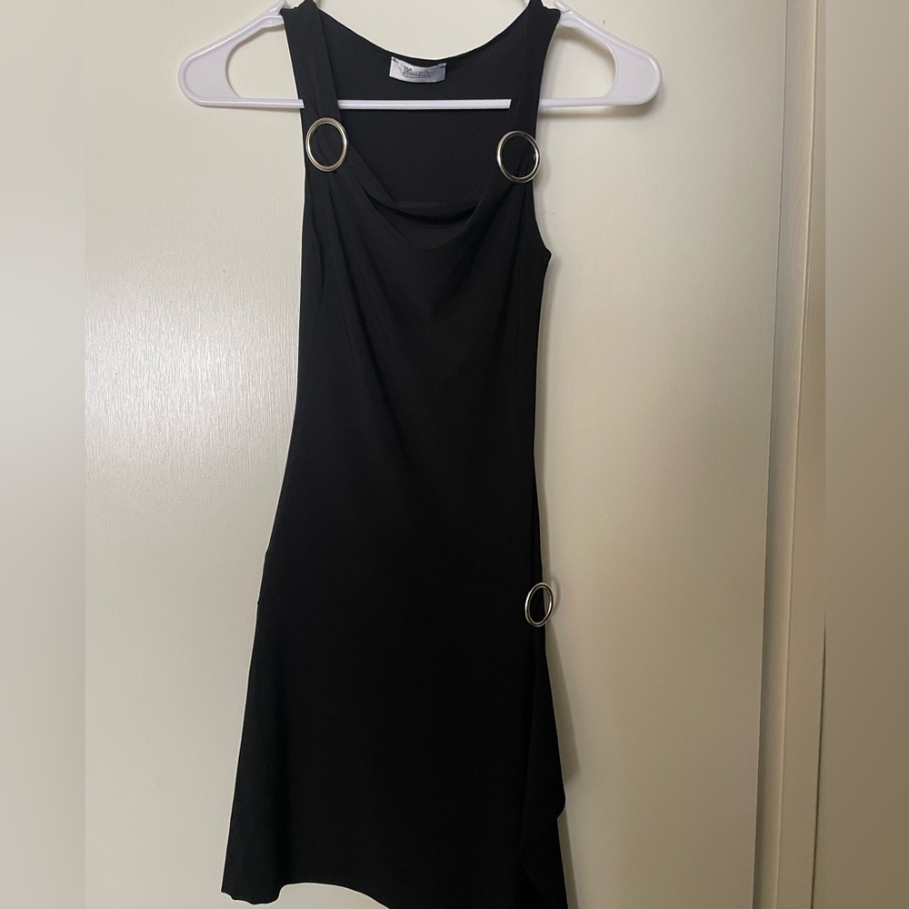 Elegant Black Dress with Silver Accents